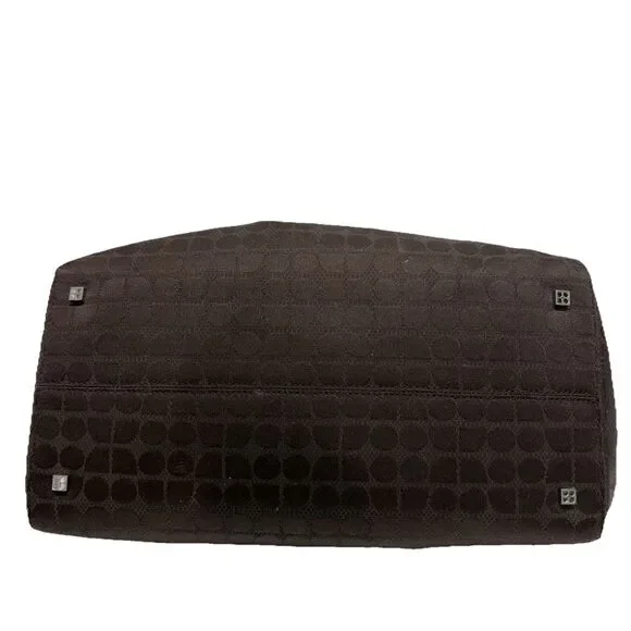 Vintage Kate Spade Brown Canvas Drawstring Bucket Bag Dot Geometric Print - Picture 6 of 13